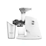 Sana 727 Supreme in Soft White with its juice glass and pulp catcher
