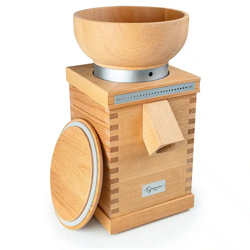 Sana Grain Mill Max - 600W Stone Mill Front Side View