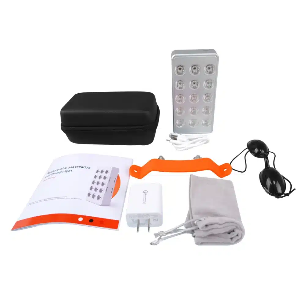 Neuroactive red light therapy carry case and charger