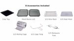 The eight accessories supplied with the DNA Airfryer Oven Lean Edition