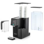 Cara CA3001 shown with its two filter cartridges, detachable 5.5 litre feed tank, 1.8 litre jug and drip tray