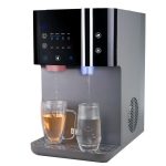 DNA Water Bar plumbed-in water dispenser with glasses of hot, cold and sparkling water