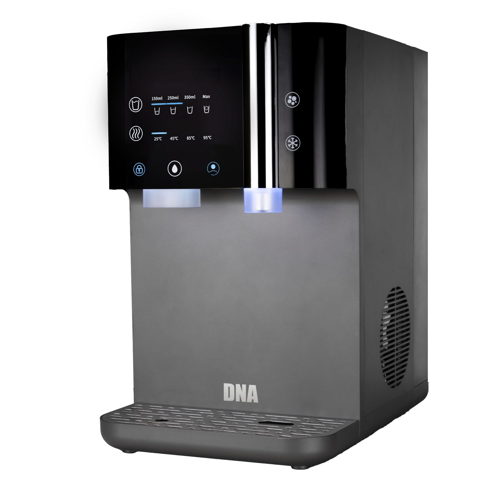 DNA Water Bar seen from the side at an angle