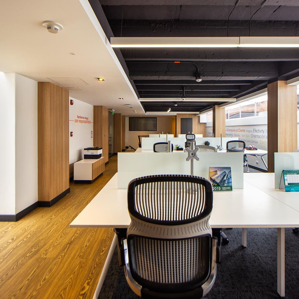Open-plan office with workstations