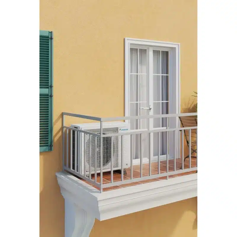 Daikin Multi Split outdoor air conditioning unit installed outside a modern residence
