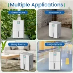 GMC 40L dehumidifier in a greenhouse, basement, living room and large space