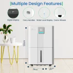 GMC 40L dehumidifier dimensions, handles and castor wheels