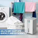 GMC 40L dehumidifier drying laundry indoors