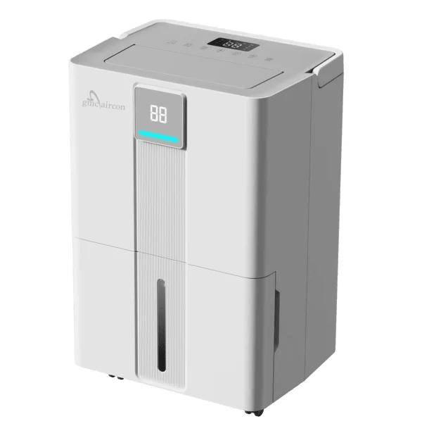 GMC GMCDHW40 40L Wi-Fi dehumidifier, three-quarter view