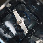 Close-up of the stainless steel blade assembly in the Kuvings CB1000 container