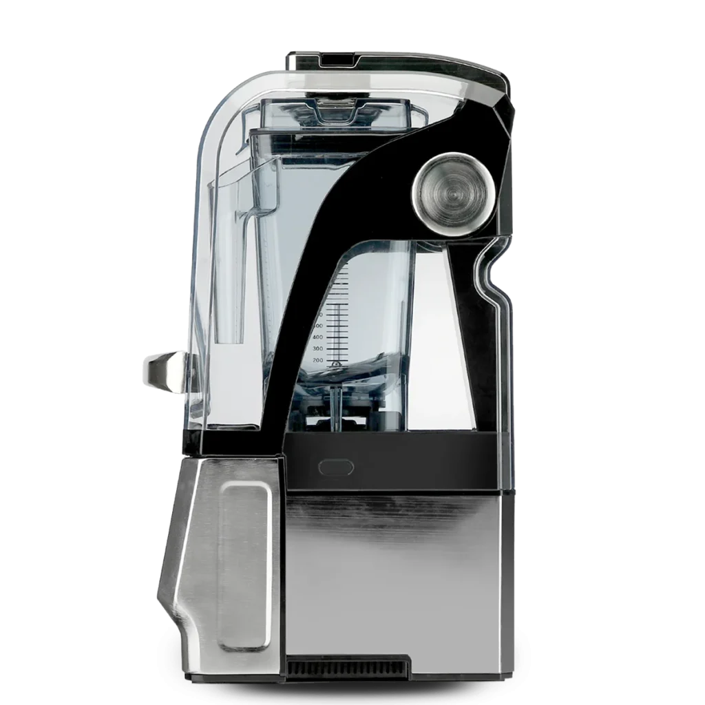 Side view of the Kuvings CB1000 with the automatic sound enclosure open