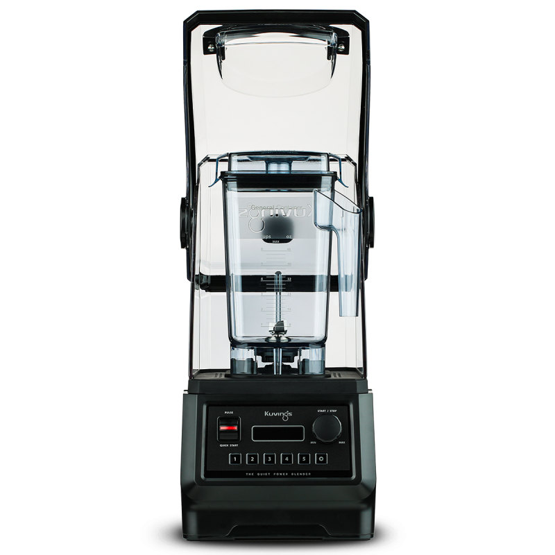 Kuvings CB850 commercial blender front view with the sound enclosure closed