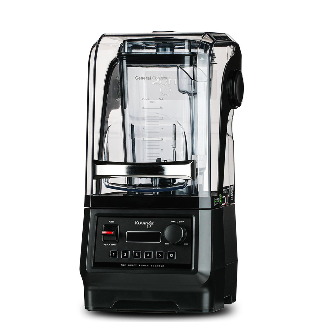 Kuvings CB850 with the sound enclosure hood closed over the container