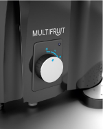 The Zumex Multifruit speed control dial with stand-by, soft fruit and hard vegetable positions
