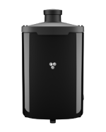 The Zumex Multifruit seen from behind, showing the integrated 13 litre waste bucket housing