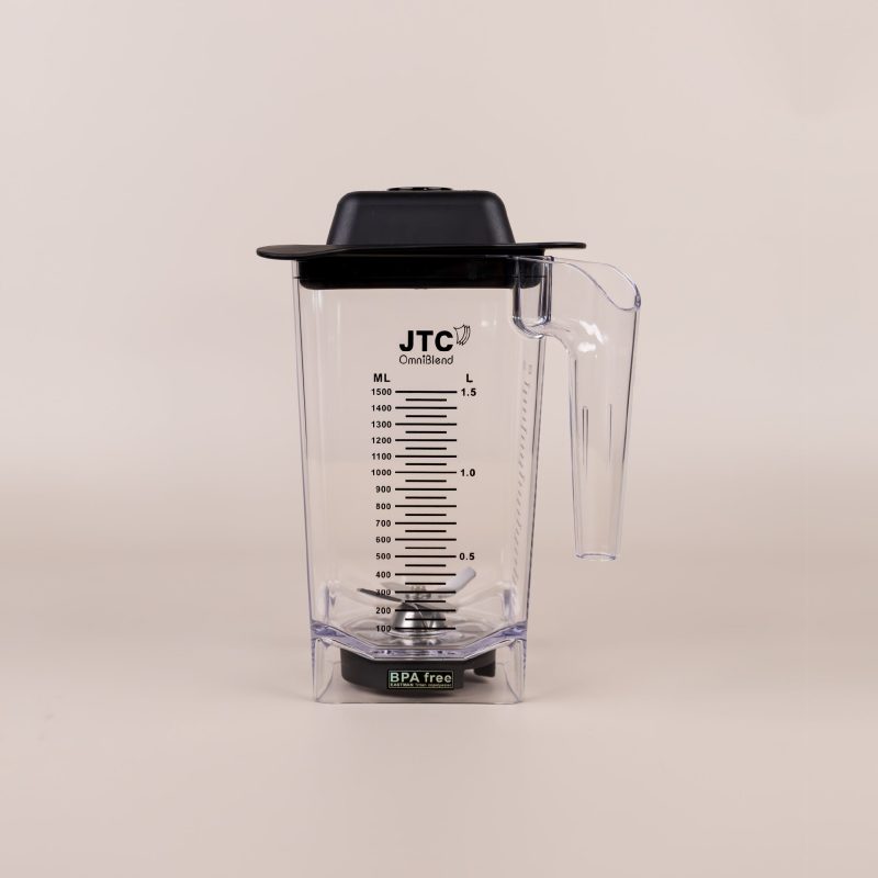 OmniBlend 1.5L wide-base jug with lid and tamper