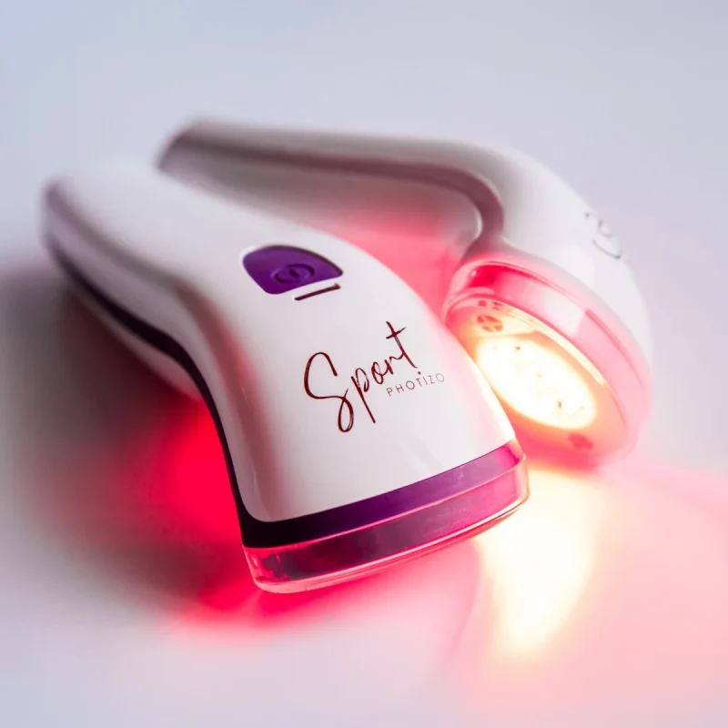 Photizo Sport – hero Photizo Sport LED light therapy device glowing red