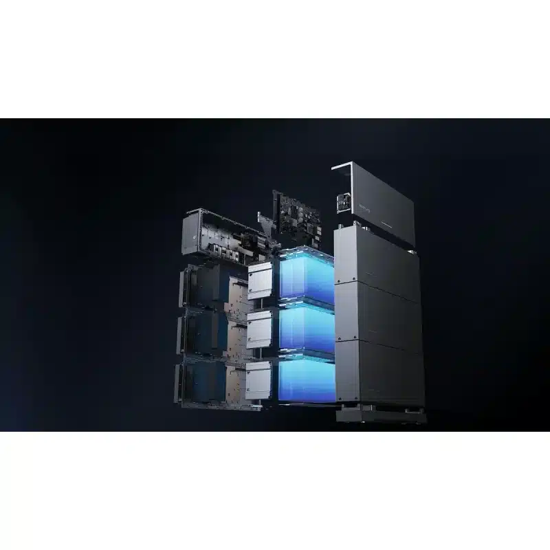 Exploded view of an EcoFlow OCEAN 2 battery stack showing the LFP cells