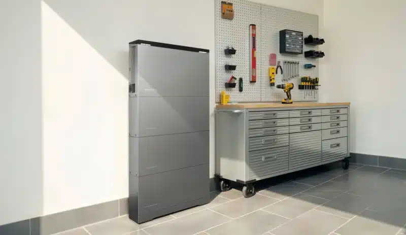 EcoFlow OCEAN 2 Plus Single-Phase system wall-mounted in a home garage