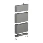 EcoFlow PowerOcean Single-Phase exploded view of inverter, two batteries and floor battery base
