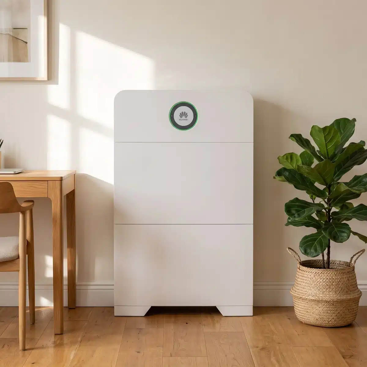 Huawei Power-M 10kWh backup power system in a home study beside a desk