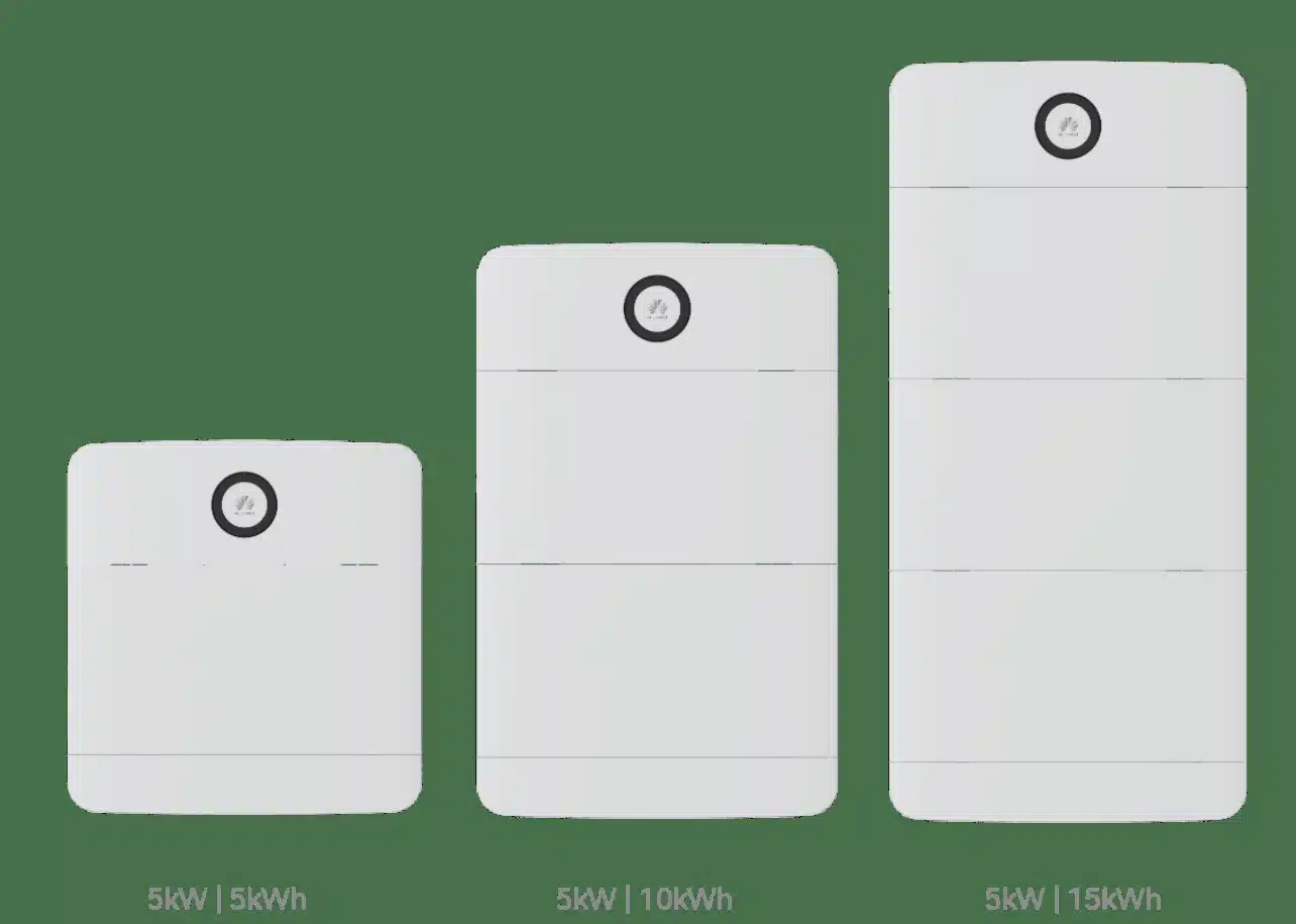 Huawei Power-M 5kWh, 10kWh and 15kWh configurations side by side