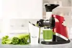 Sana 727 Supreme in Red with green juice, celery, lettuce and herbs
